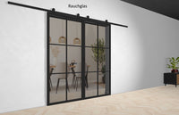 Doppel Lofttür Stahl-Glas-Schiebetüre Modell Bella - Industrial Loft Style
