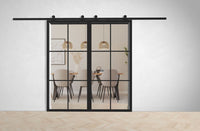 Doppel Lofttür Stahl-Glas-Schiebetüre Modell Bella - Industrial Loft Style