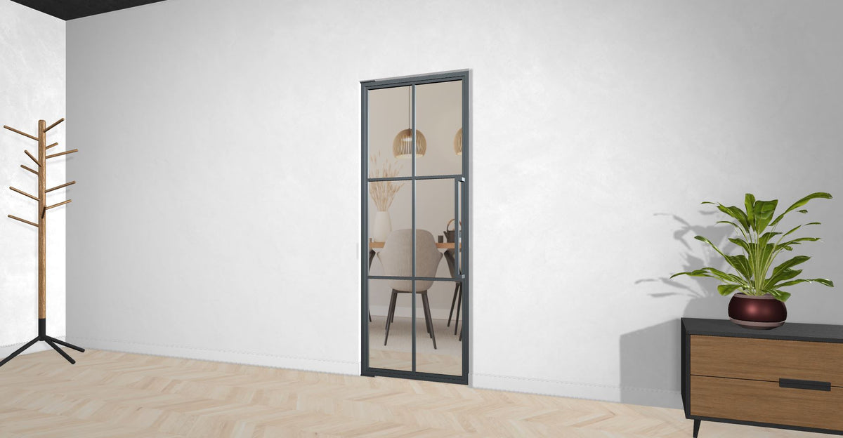 Stahl-Glas-Pendeltür Modell Bella - Industrial Loft Style