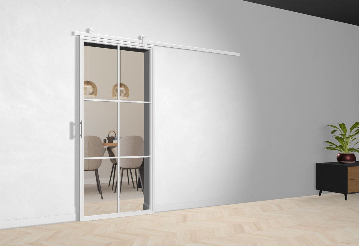 Lofttür Stahl-Glas-Schiebetüre Modell Bella - Industrial Loft Style