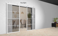 Doppel Lofttür Stahl-Glas-Schiebetüre Modell Clara - Industrial Loft Style