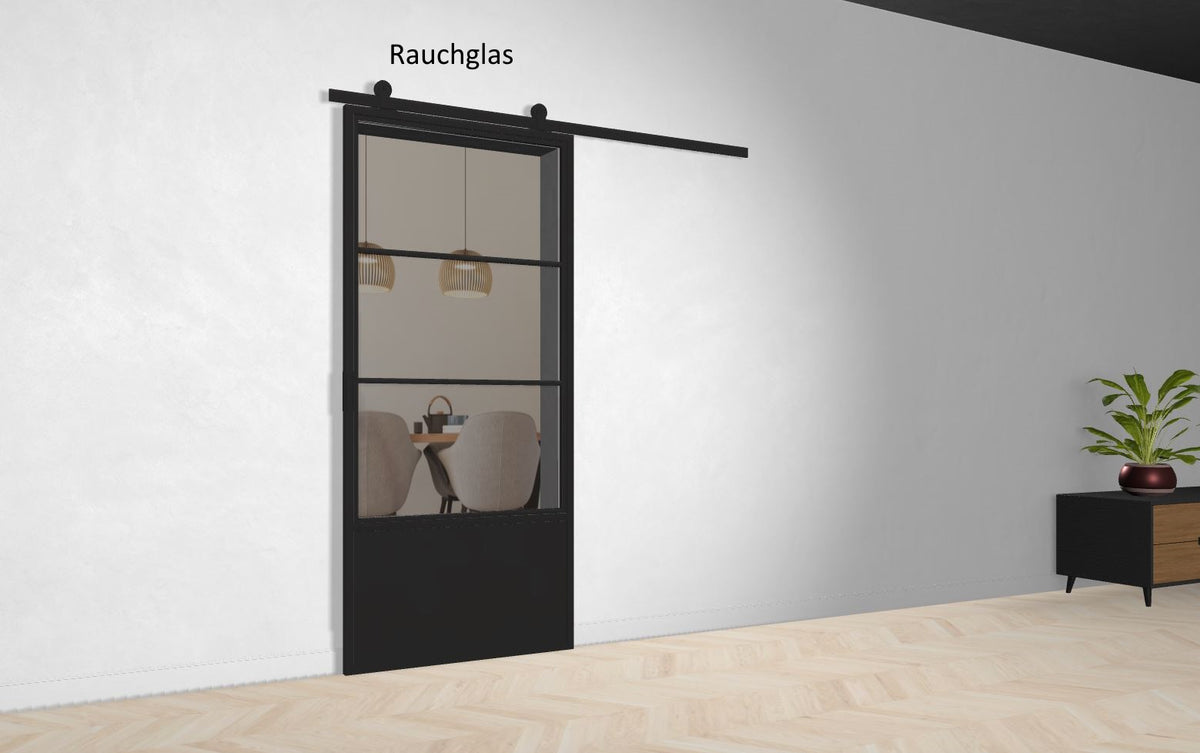 Lofttür Stahl-Glas-Schiebetüre Modell Jonas - Industrial Loft Style