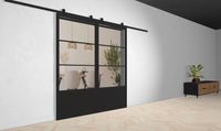 Doppel Lofttür Stahl-Glas-Schiebetüre Modell Jonas - Industrial Loft Style