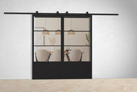 Doppel Lofttür Stahl-Glas-Schiebetüre Modell Jonas - Industrial Loft Style