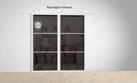 Doppel Lofttür Stahl-Glas-Schiebetüre Modell Nele - Industrial Loft Style
