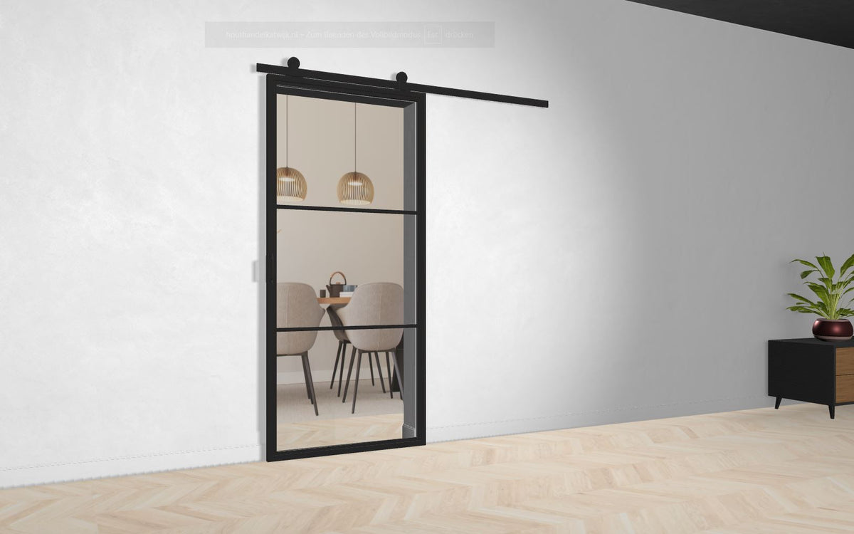 Lofttür Stahl-Glas-Schiebetüre Modell Nele - Industrial Loft Style