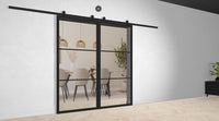 Doppel Lofttür Stahl-Glas-Schiebetüre Modell Nele - Industrial Loft Style