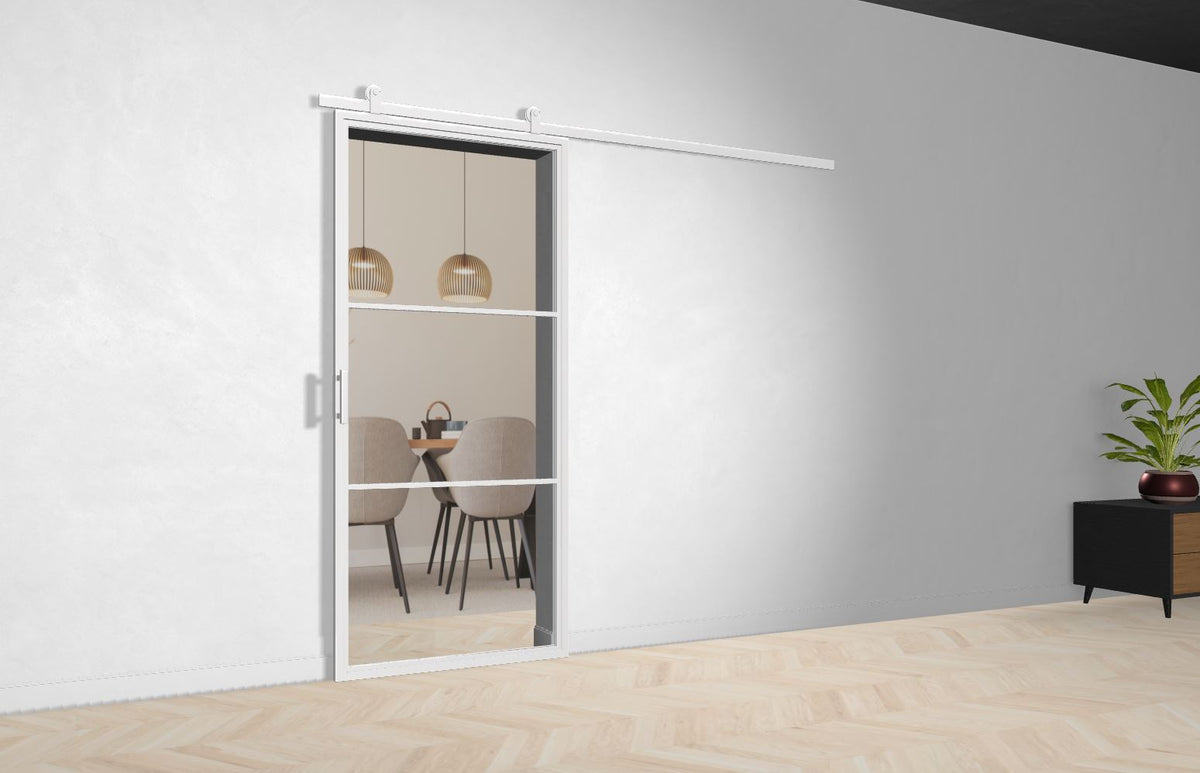 Lofttür Stahl-Glas-Schiebetüre Modell Nele - Industrial Loft Style