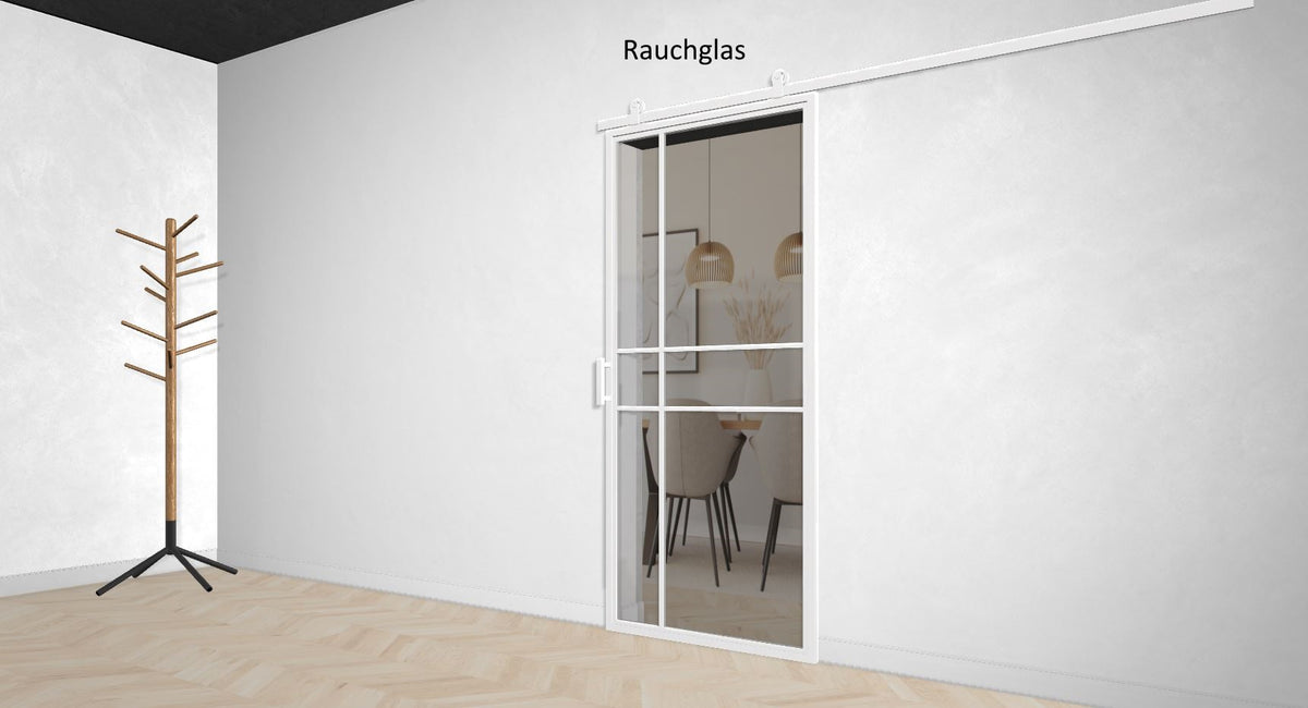 Lofttür Stahl-Glas-Schiebetüre Modell Noah - Industrial Loft Style
