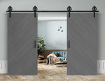 Doppelschiebetür Außenbereich in Scheunentor-Optik Modell Across - Farmhouse Barn Door rustikal