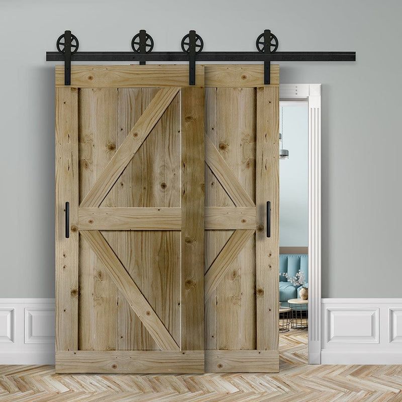 Doppelschiebetür voreinander herlaufend in Scheunentor-Optik Modell Arrow - Farmhouse Barn Door rustikal