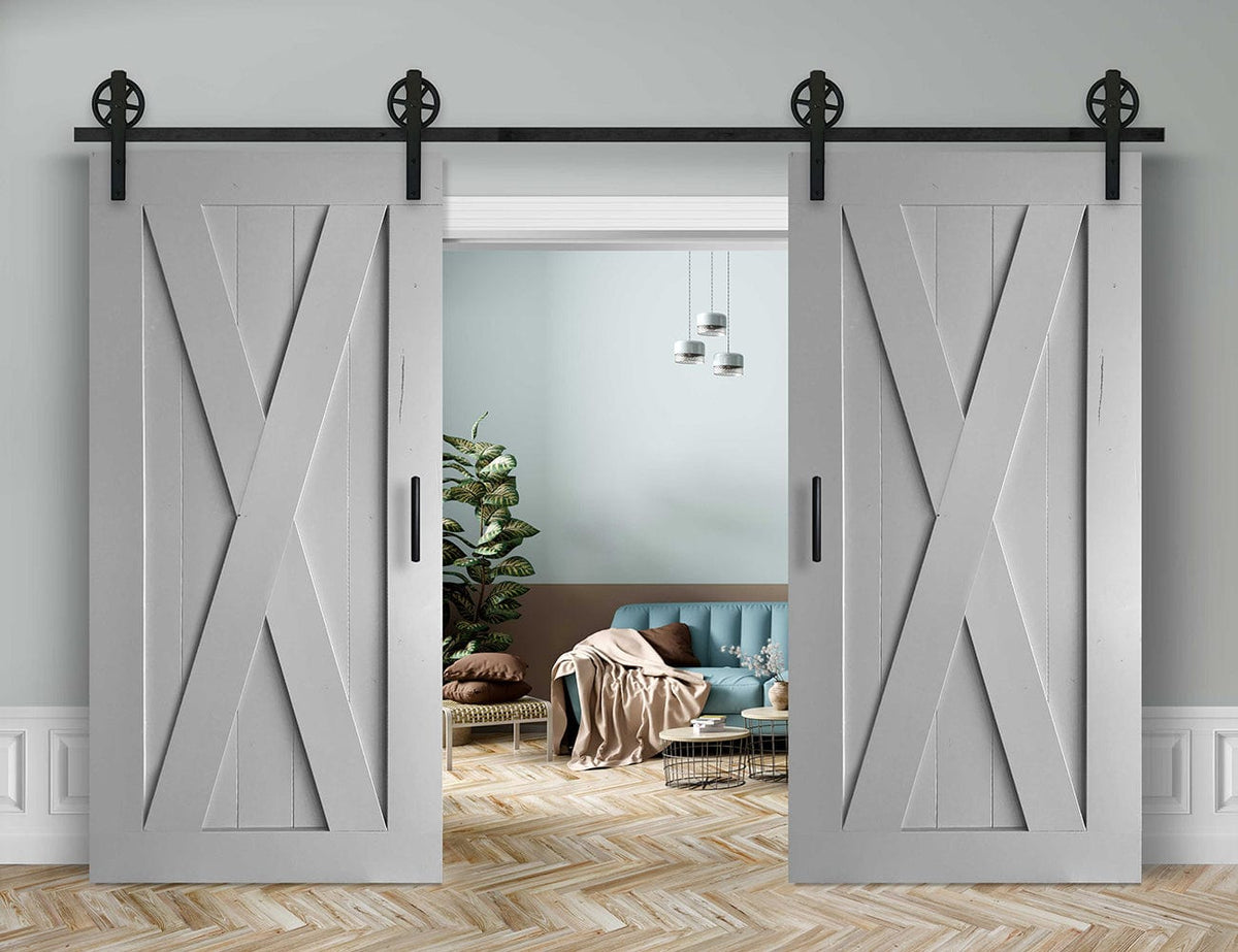 Doppelschiebetür Außenbereich in Scheunentor-Optik Modell Big X- Farmhouse Barn Door rustikal