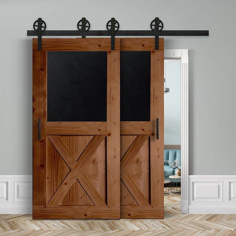 Doppelschiebetür voreinander herlaufend in Scheunentor-Optik Modell Blackboard X - Farmhouse Barn Door rustikal