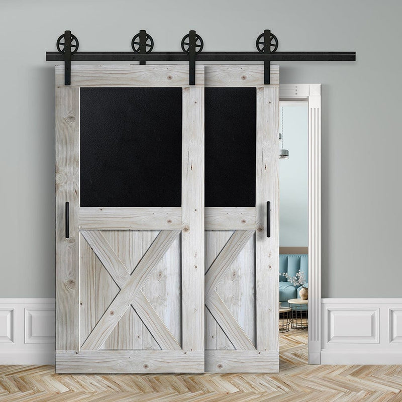 Doppelschiebetür voreinander herlaufend in Scheunentor-Optik Modell Blackboard X - Farmhouse Barn Door rustikal