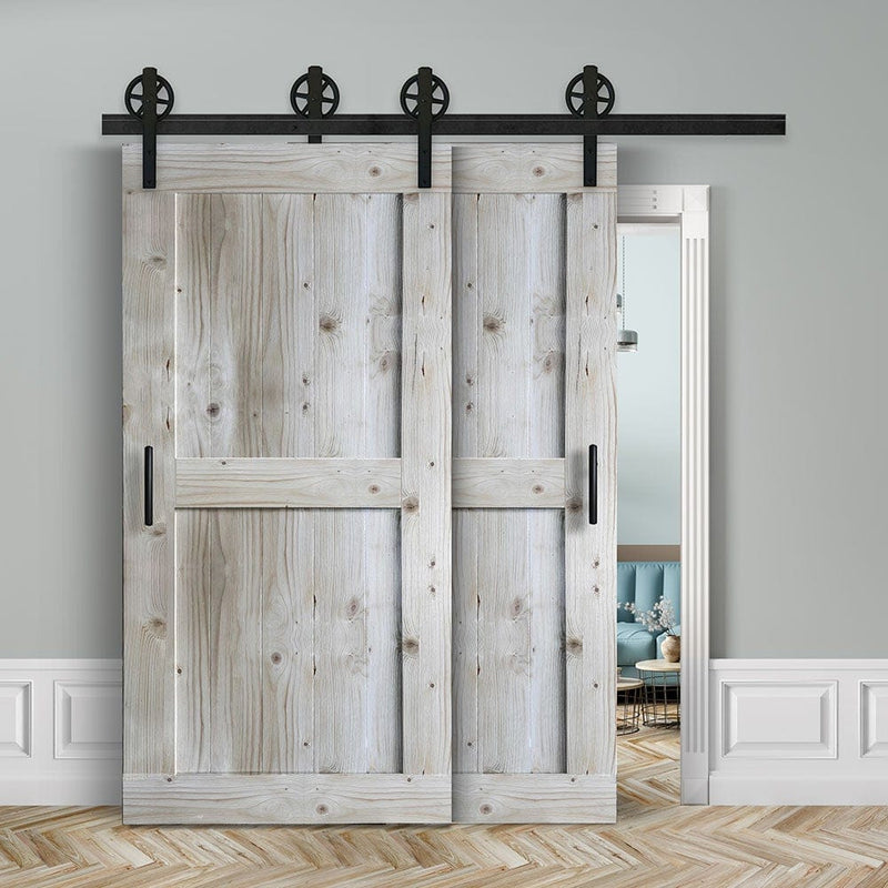 Doppelschiebetür voreinander herlaufend in Scheunentor-Optik Modell Easy - Farmhouse Barn Door rustikal