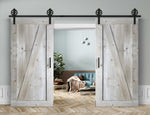 Doppelschiebetür Außenbereich in Scheunentor-Optik Modell Elegance - Farmhouse Barn Door rustikal