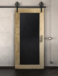 Schiebetür in Scheunentor-Optik Modell Blackboard - Farmhouse Barn Door rustikal nach links öffnend / Muster nur Vorderseite / natur geölt