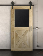 Schiebetür in Scheunentor-Optik Modell Blackboard X - Farmhouse Barn Door rustikal nach links öffnend / Muster nur Vorderseite / natur geölt