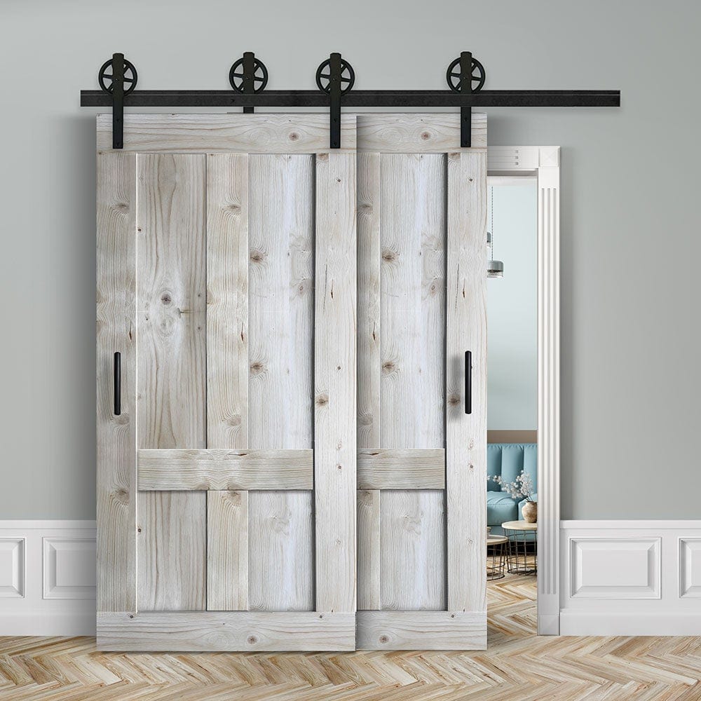 Doppelschiebetür voreinander herlaufend in Scheunentor-Optik Modell Farmhouse - Farmhouse Barn Door rustikal