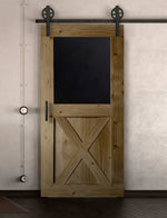 Schiebetür in Scheunentor-Optik Modell Blackboard X - Farmhouse Barn Door rustikal nach rechts öffnend / Muster nur Vorderseite / Eiche natur