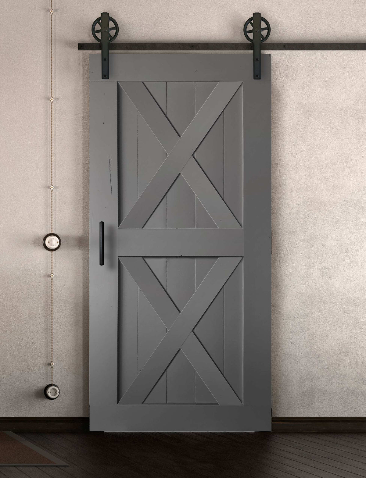 Schiebetüre Außenbereich in Scheunentor Optik Modell Double X - Farmhouse Barn Door rustikal