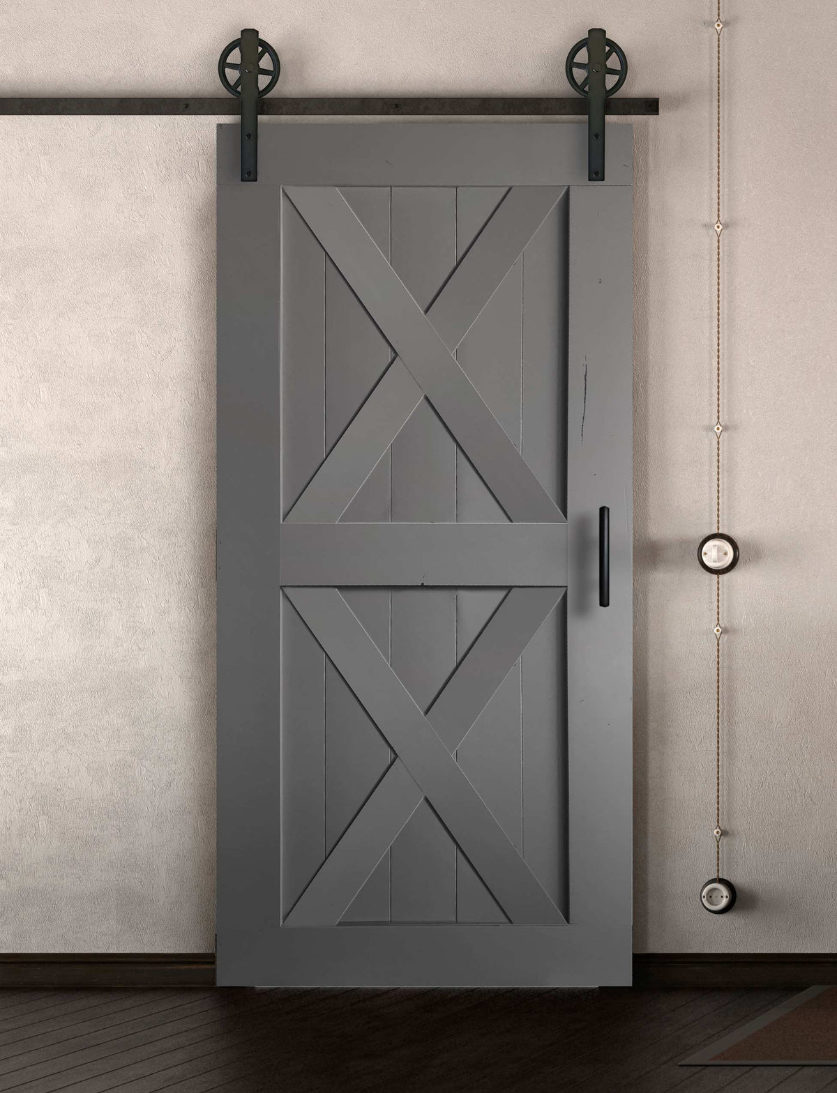 Schiebetüre Außenbereich in Scheunentor Optik Modell Double X - Farmhouse Barn Door rustikal