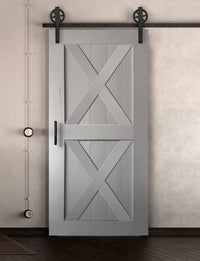 Schiebetüre Außenbereich in Scheunentor Optik Modell Double X - Farmhouse Barn Door rustikal