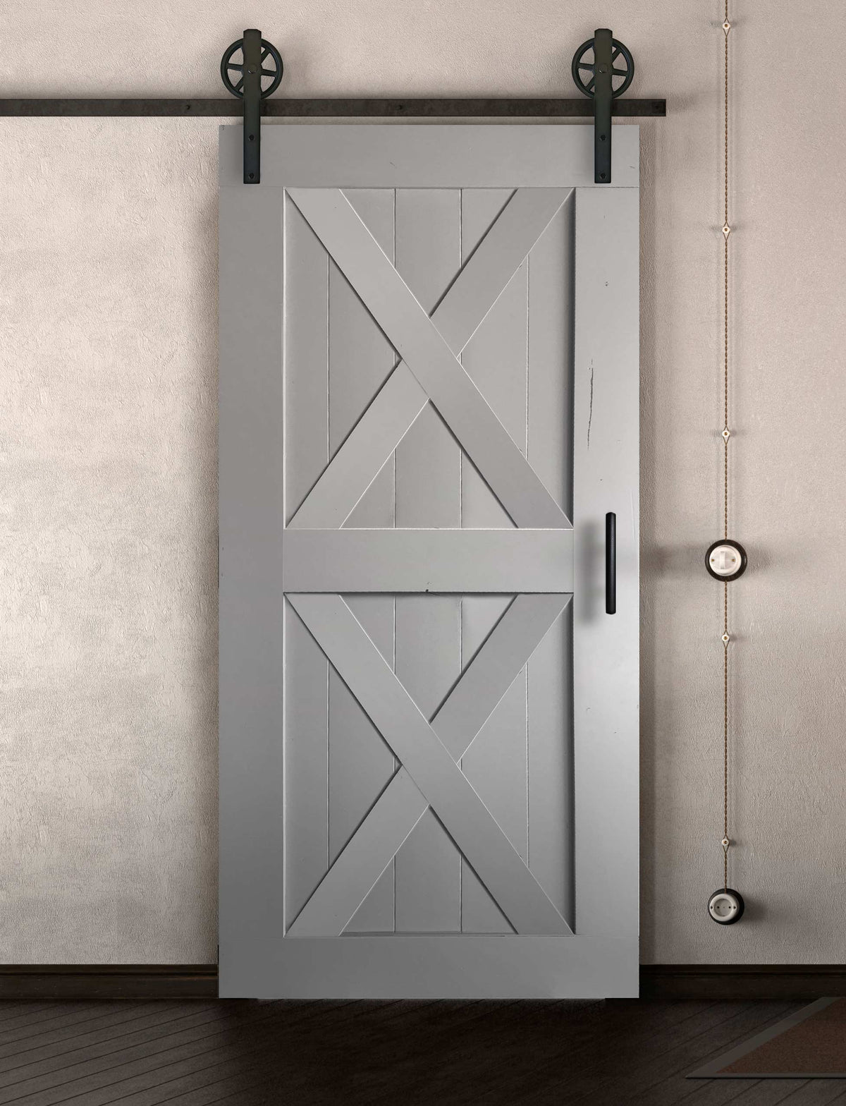 Schiebetüre Außenbereich in Scheunentor Optik Modell Double X - Farmhouse Barn Door rustikal