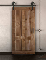 Schiebetür in Scheunentor Optik Modell Farmhouse - Farmhouse Barn Door rustikal nach links öffnend / Muster nur Vorderseite / Eiche mittel