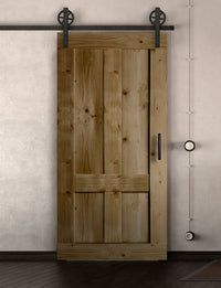 Schiebetür in Scheunentor Optik Modell Farmhouse - Farmhouse Barn Door rustikal nach links öffnend / Muster nur Vorderseite / Eiche natur