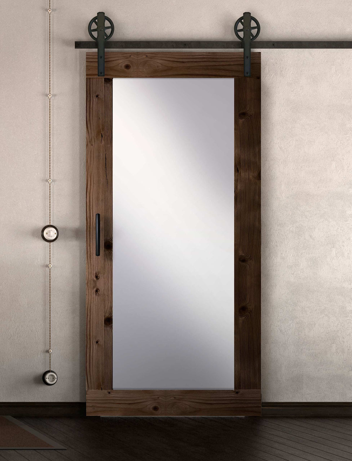 Schiebetür in Scheunentor Optik Modell Mirrow - Farmhouse Barn Door rustikal