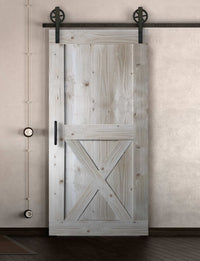 Schiebetüre Außenbereich in Scheunentor Optik Modell Angel - Farmhouse Barn Door rustikal