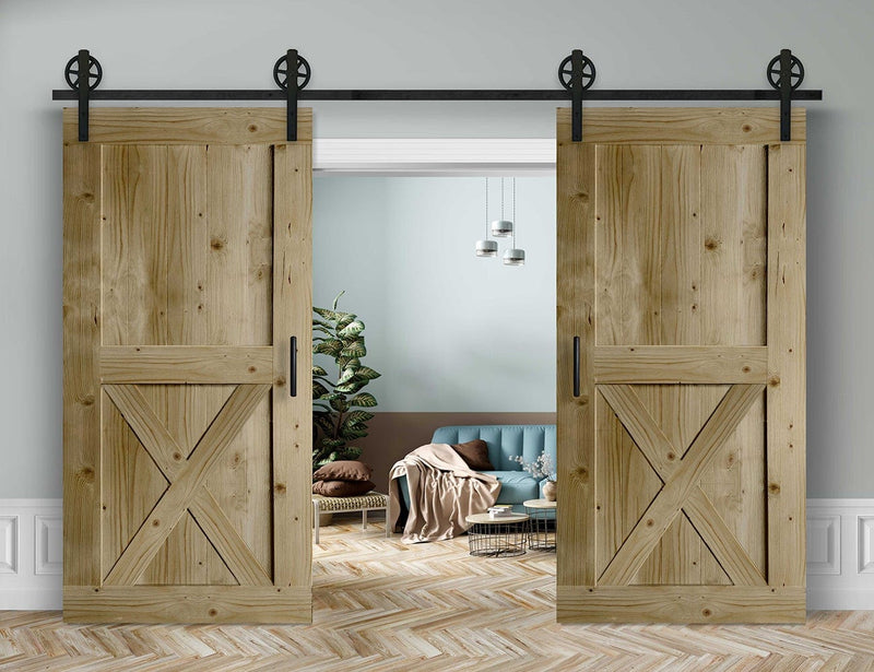 Doppelschiebetür in Scheunentor-Optik Modell X - Farmhouse Barn Door rustikal