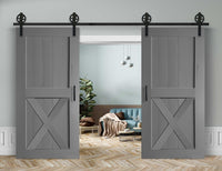 Doppelschiebetür in Scheunentor-Optik Modell X - Farmhouse Barn Door rustikal