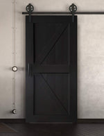 Schiebetür in Scheunentor-Optik im Britisch Farmhouse Stil - Barn Door rustikal - in verschiedenen Farben schwarz matt / nach rechts öffnend
