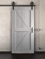 Schiebetür in Scheunentor-Optik im Britisch Farmhouse Stil - Barn Door rustikal - in verschiedenen Farben weiß / nach links öffnend