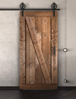 Schiebetür in Scheunentor-Optik Z Strebe - Farmhouse Barn Door rustikal - in verschiedenen Farben braun gebeizt / nach links öffnend